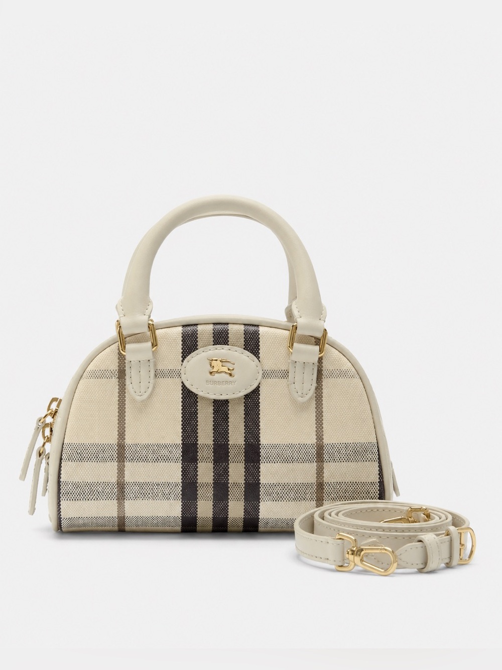 Burberry Beige Check Mini Dome Satchel